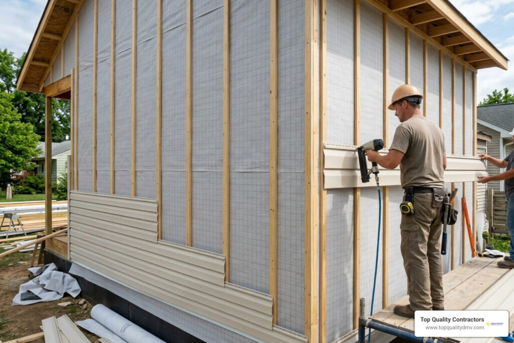 vertical furring strip layout on house wrap